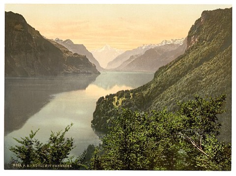 Das Rütli über dem Urnersee — Photochrom um 1890–1900