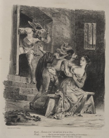 Faust bei Margarete im Kerker — Eugène Delacroix, 1828