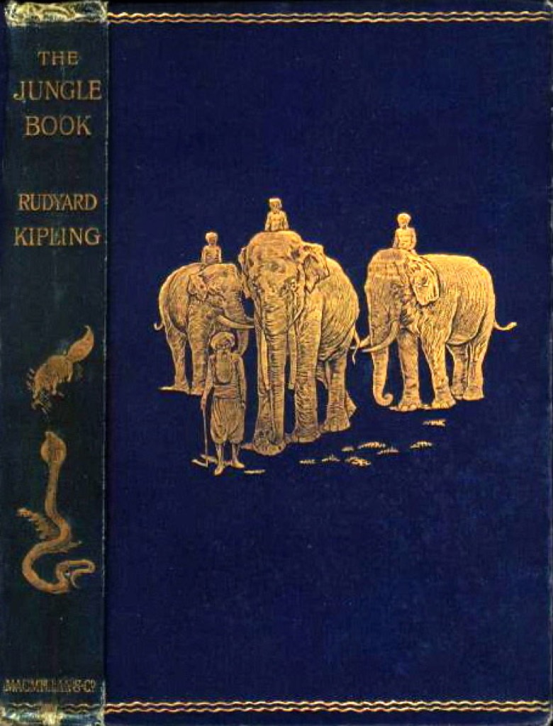 Einband der Erstausgabe von „The Jungle Book“, 1894 — illustriert von John Lockwood Kipling