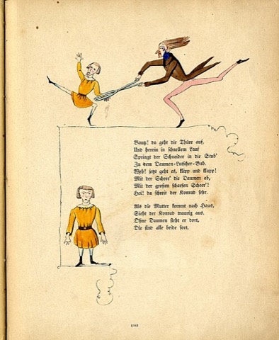 Der Schneider mit der Schere: die Geschichte vom Daumen-Lutscher — Erstausgabe 1845