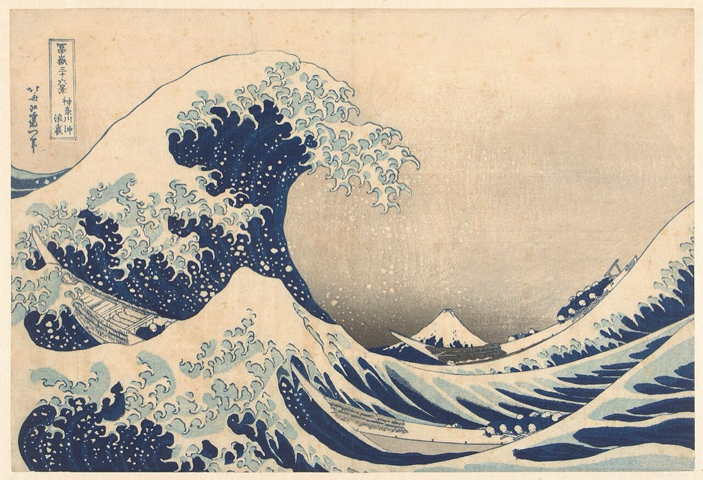 Katsushika Hokusai, Die grosse Welle vor Kanagawa, um 1831 — Abzug im Rijksmuseum