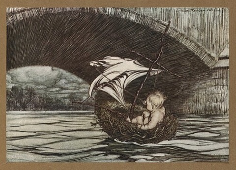 Im Drosselnest unter der Brücke — Arthur Rackham, 1906