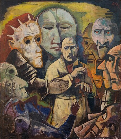 Karl Hofer, Selbstbildnis mit Dämonen, 1922