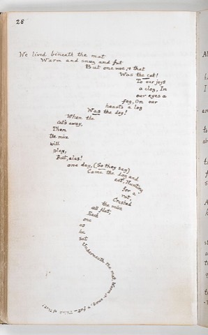 Die Geschichte der Maus, als Schwanz geschrieben — Carrolls Handschrift, 1864