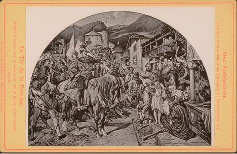 Der Apfelschuss — Stückelbergs Fresko in der Tellskapelle, Reproduktion 1902