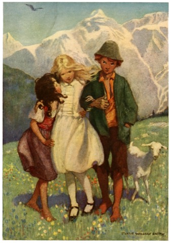 Heidi, Klara und der Geissenpeter auf der Alp — Jessie Willcox Smith, 1922