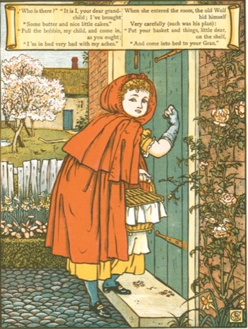 Rotkäppchen klopft an die Tür — Walter Crane, 1875