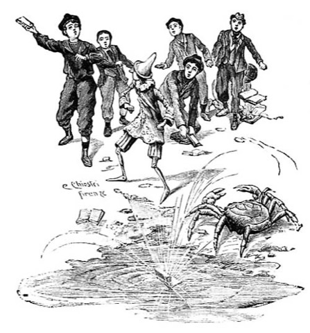 Die Schlägerei mit den Schulbüchern am Strand — Carlo Chiostri, 1901