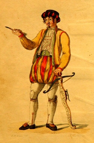 Tell im kolorierten Kupferstich von Christian Müller — Schillers Erstausgabe, 1804