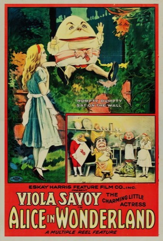 Plakat zum amerikanischen Film „Alice in Wonderland“ mit Viola Savoy, 1915