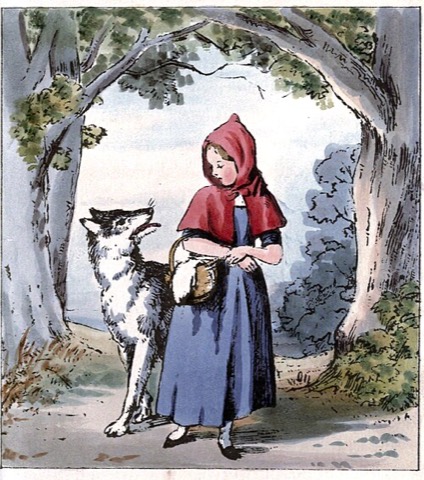 Die Begegnung mit dem Wolf — englische Ausgabe von 1845, Zeichner unbekannt