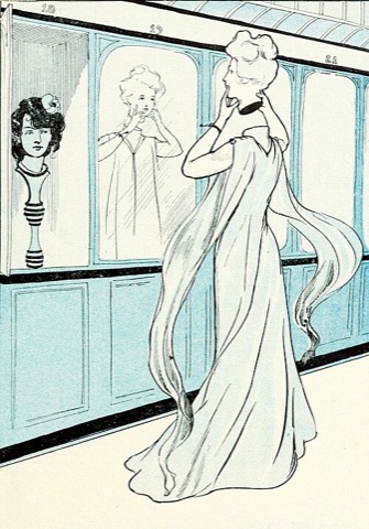 Prinzessin Langwidere mit ihren austauschbaren Köpfen — John R. Neill zu „Ozma of Oz“, 1907