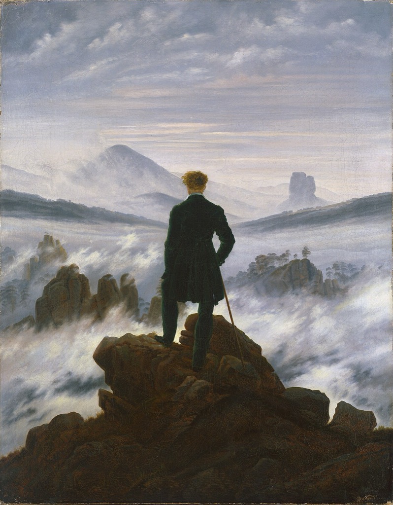 Caspar David Friedrich, Der Wanderer über dem Nebelmeer, um 1818 — Hamburger Kunsthalle
