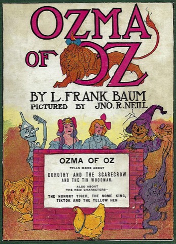 Umschlag von „Ozma of Oz“, einer der Fortsetzungen — John R. Neill