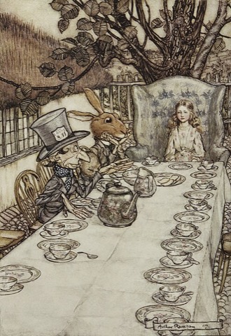 Die Teegesellschaft — Arthur Rackham, 1907