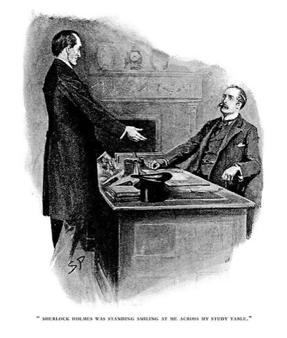 Holmes und Watson, Sidney Paget zu „The Adventure of the Empty House“ — die Rückkehr, 1903