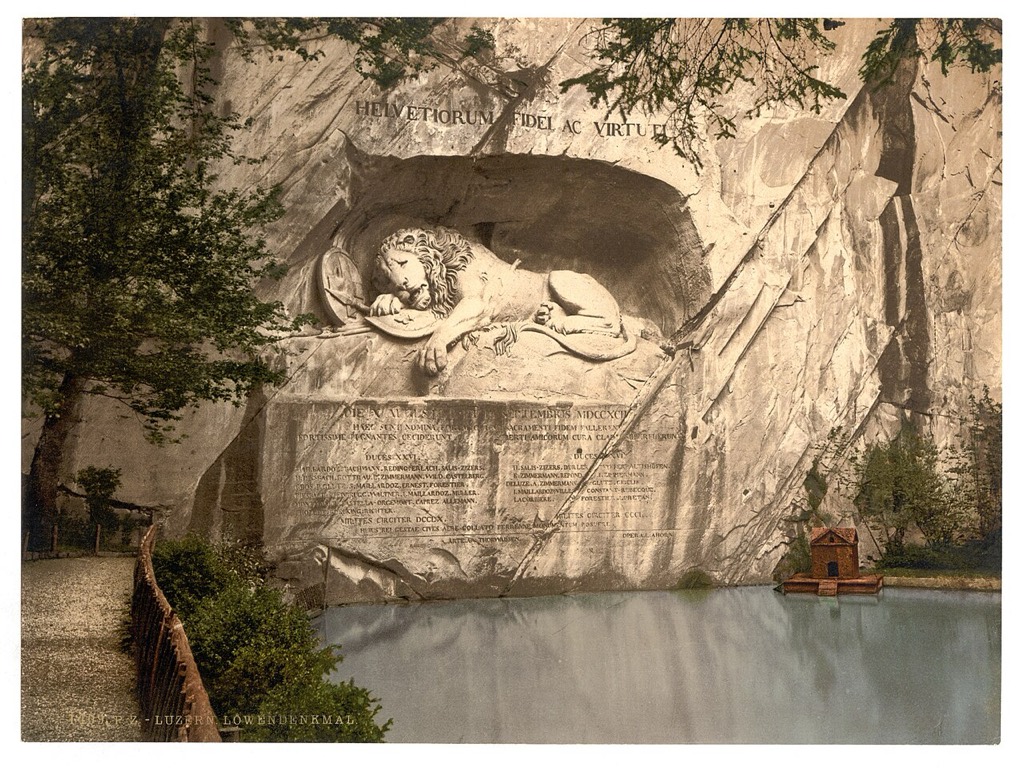 Das Löwendenkmal in Luzern — Photochrom, um 1890–1900