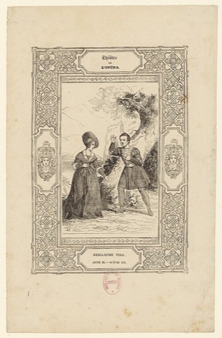 Rossinis Oper, zweiter Akt — Blatt nach Pierre-Luc-Charles Cicéri, 1829