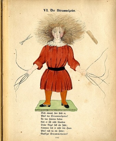 Der Struwwelpeter in der Erstausgabe, 1845 — damals noch auf der letzten Seite