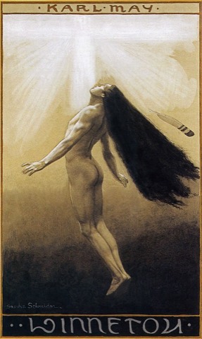 „Winnetous Himmelfahrt“, Titelbild zu „Winnetou III“ — Sascha Schneider, 1904