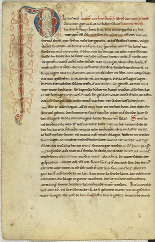 Eine Seite der Handschrift C, 13. Jahrhundert — heute in der Badischen Landesbibliothek Karlsruhe