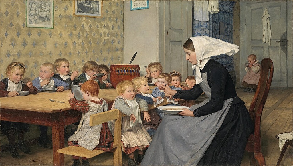 Albert Anker, Die Kinderkrippe, 1890 — Museum Reinhart am Stadtgarten, Winterthur