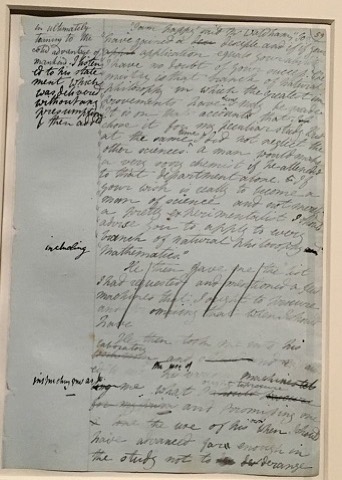 Eine Seite aus Mary Shelleys Entwurf, 1816/17 — die dunklere Tinte sind Percy Shelleys Änderungen. Die Hefte liegen in der Bodleian Library